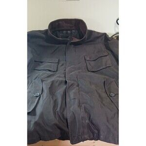London Fog Men's XXL Brown Field Jacket Corduroy Collar Plaid Lining 4 Pocket